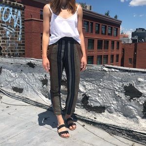 Urban boho linen trouser in multi stripes